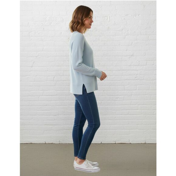 Halogen Cashmere Sweater Petite XS Blue Crew Neck Long Sleeve - Picture 2 of 15